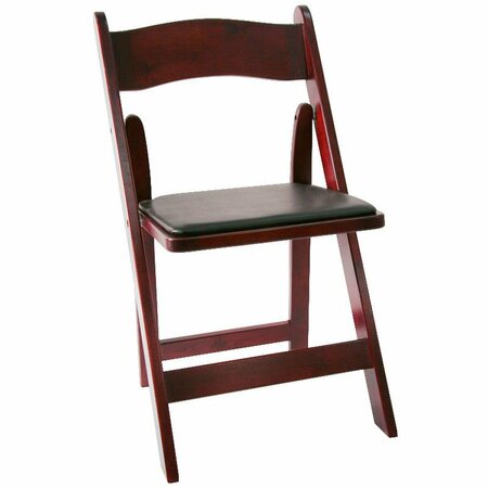 CHESTERFIELD LEATHER A-101-RM-4 American Classic Red Mahogany Wood Folding Chair - 30.5 in., 4PK CH2842682